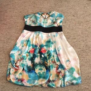 Strapless multi-colored dress
